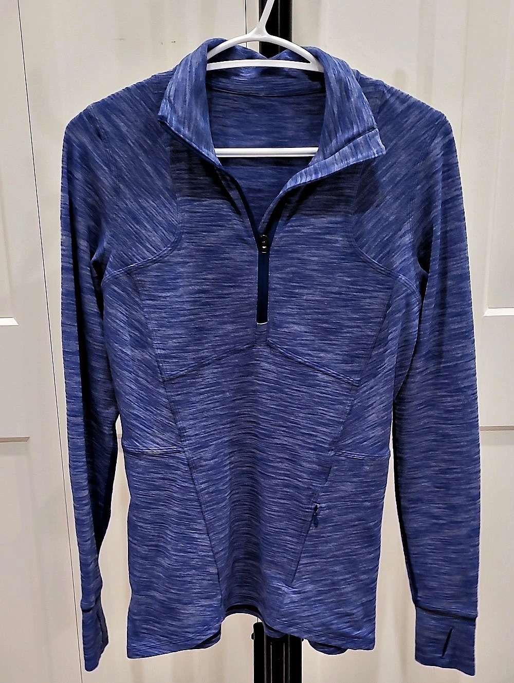 lululemon Kanto Catch Me Blue Half-Zip Top In Heathered Sapphire Blue Size 6